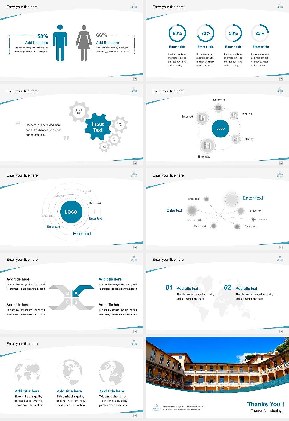 Côte d’Azur University Course/Courseware Creation PPT Template16:9 ratio PPT effect preview image4