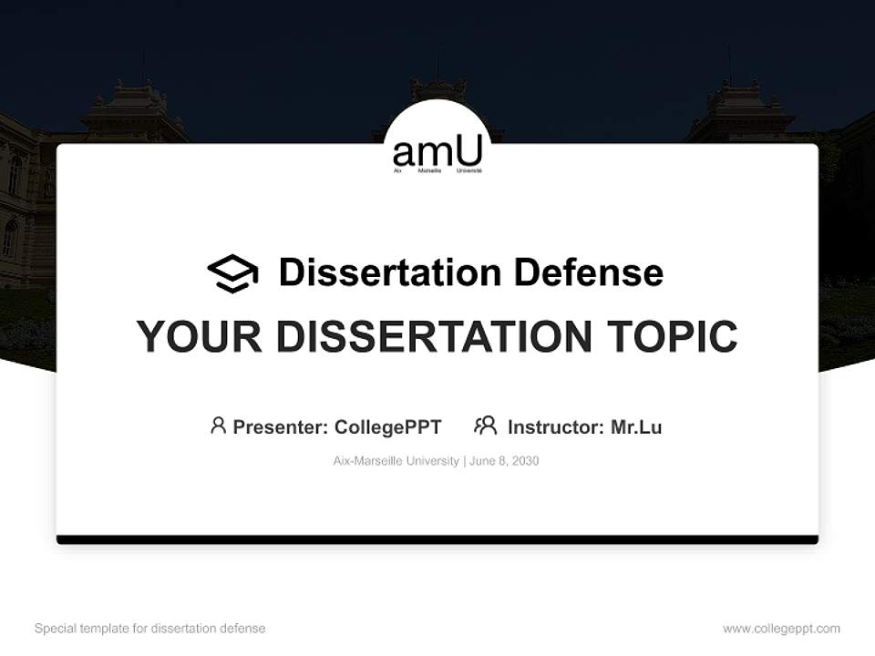 Aix-Marseille University Graduation Thesis Defense PPT Template4:3 ratio PPT effect preview image7