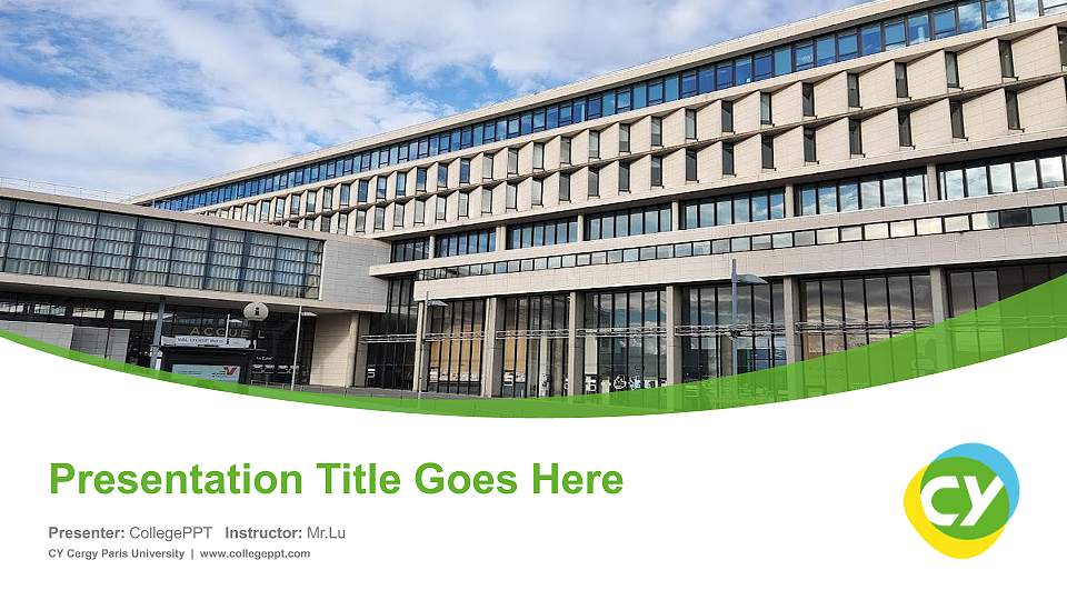 CY Cergy Paris University Course/Courseware Creation PPT Template16:9 ratio PPT effect preview image
