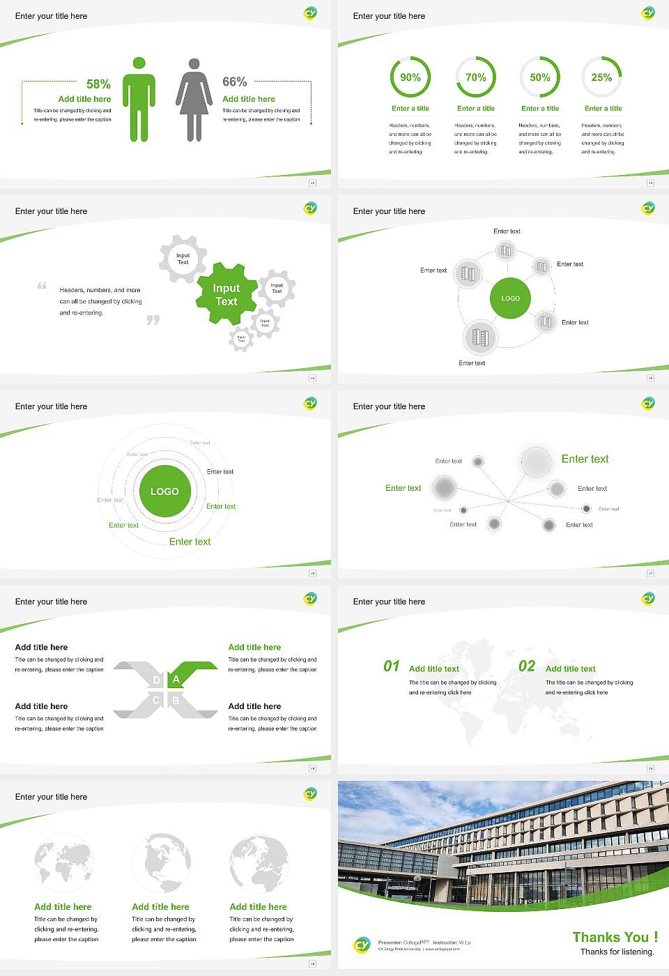 CY Cergy Paris University Course/Courseware Creation PPT Template16:9 ratio PPT effect preview image4