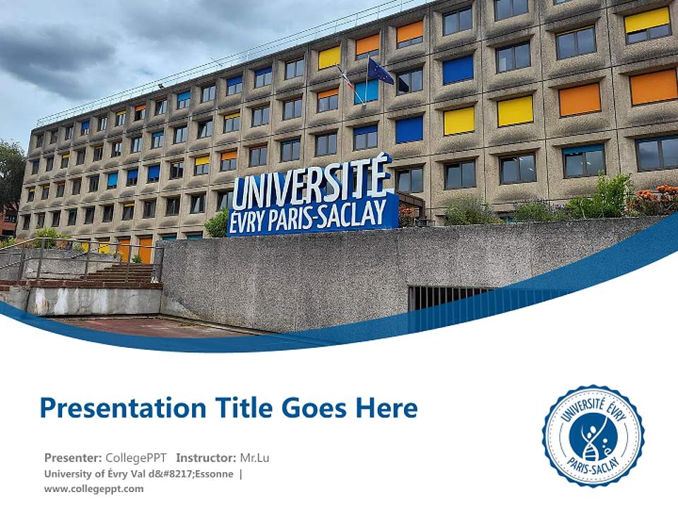 University of Évry Val d’Essonne Course/Courseware Creation PPT Template4:3 ratio PPT effect preview image5
