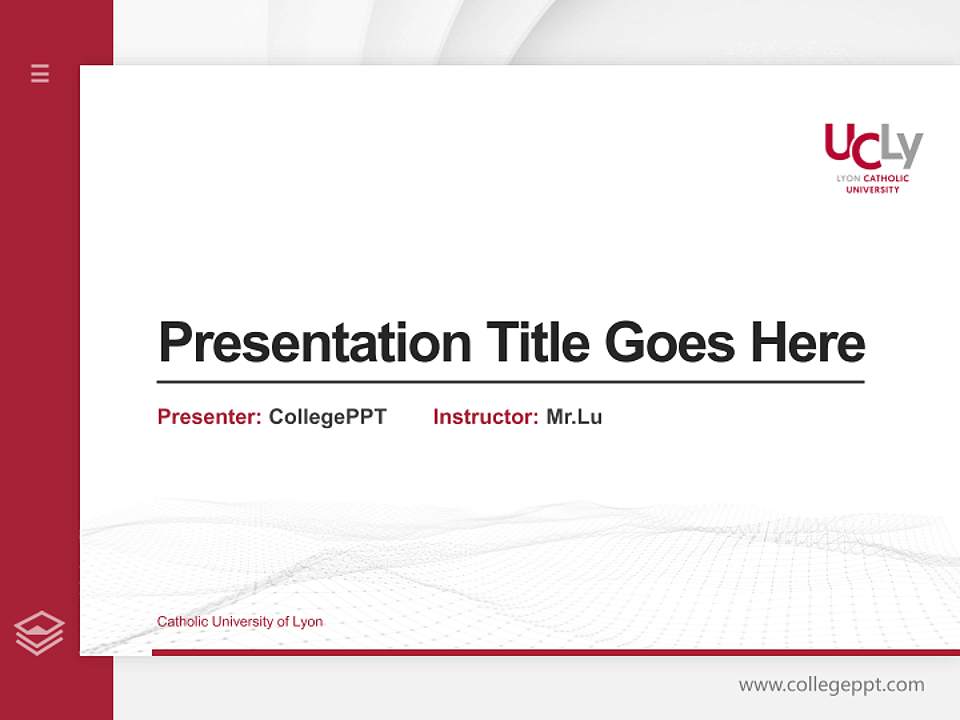 Catholic University of Lyon Thesis Proposal/Graduation Defense PPT Template4:3 ratio PPT effect preview image5