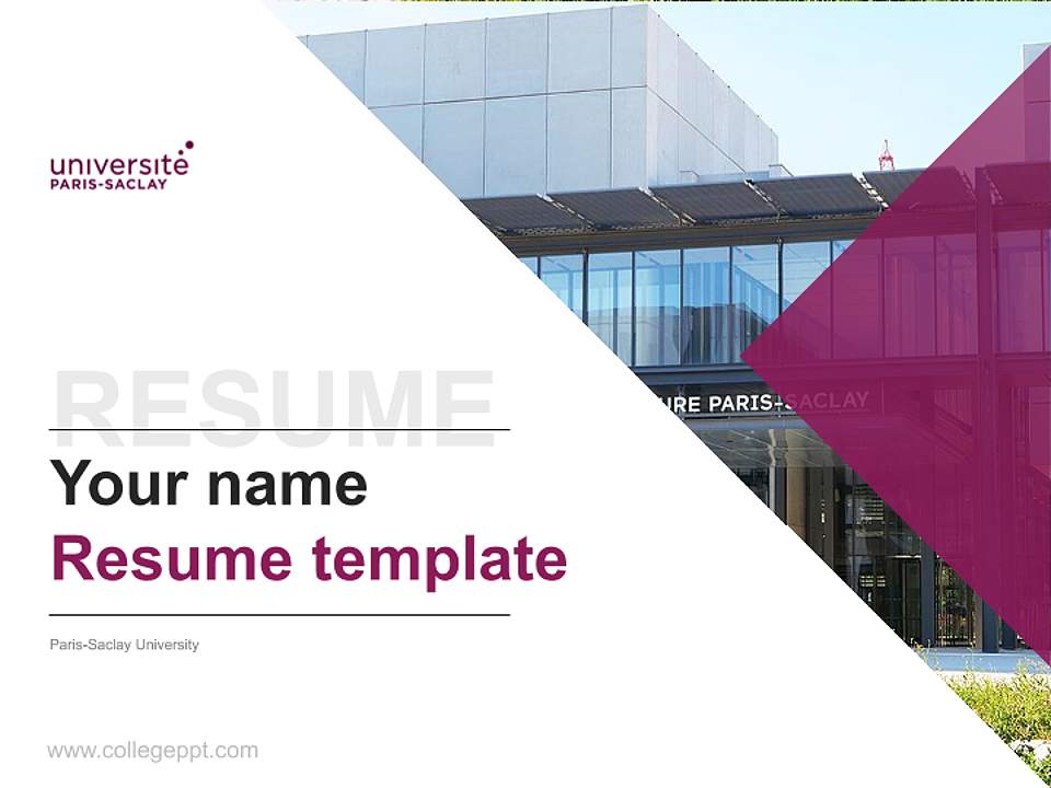 Paris-Saclay University Resume PPT Template4:3 ratio PPT effect preview image5