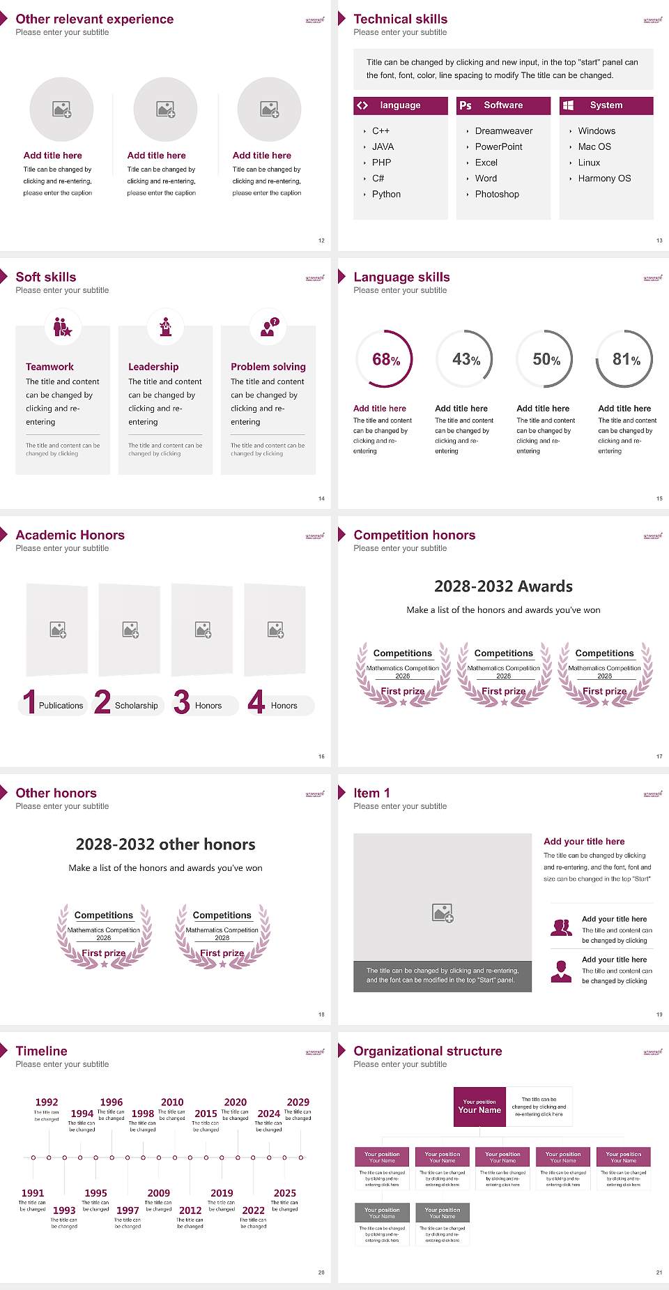 Paris-Saclay University Resume PPT Template4:3 ratio PPT effect preview image3