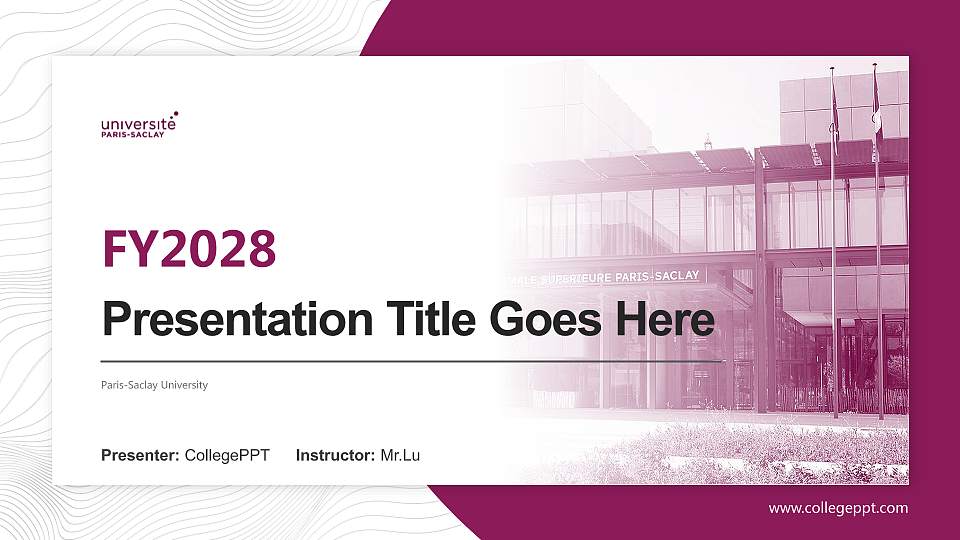 Paris-Saclay University Academic Presentation/Research Findings Report PPT Template16:9 ratio PPT effect preview image