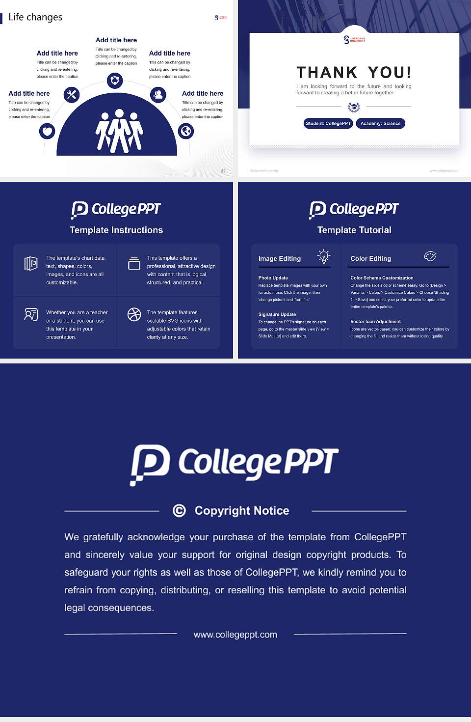 Sorbonne University National Scholarship Defense PPT Template4:3 ratio PPT effect preview image4