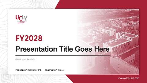 Catholic University of Lyon Academic Presentation/Research Findings Report PPT Template