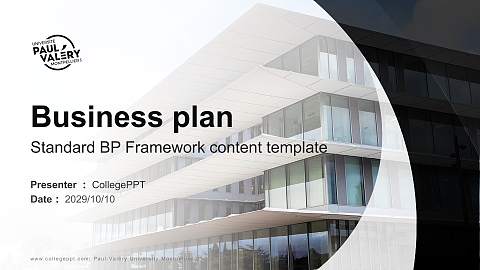 Paul-Valéry University Montpellier 3 Competition/Entrepreneurship Contest PPT Template