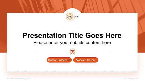Claude Bernard University Lyon 1 National Scholarship Defense PPT Template