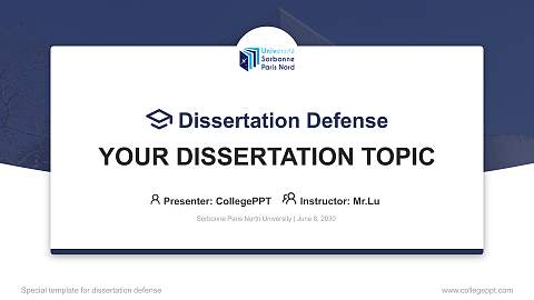 Sorbonne Paris North University Graduation Thesis Defense PPT Template