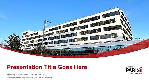 Paris 8 University Vincennes-Saint-Denis Course/Courseware Creation PPT Template