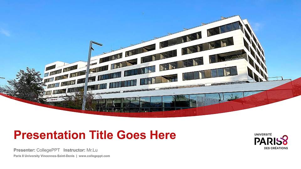 Paris 8 University Vincennes-Saint-Denis Course/Courseware Creation PPT Template16:9 ratio PPT effect preview image