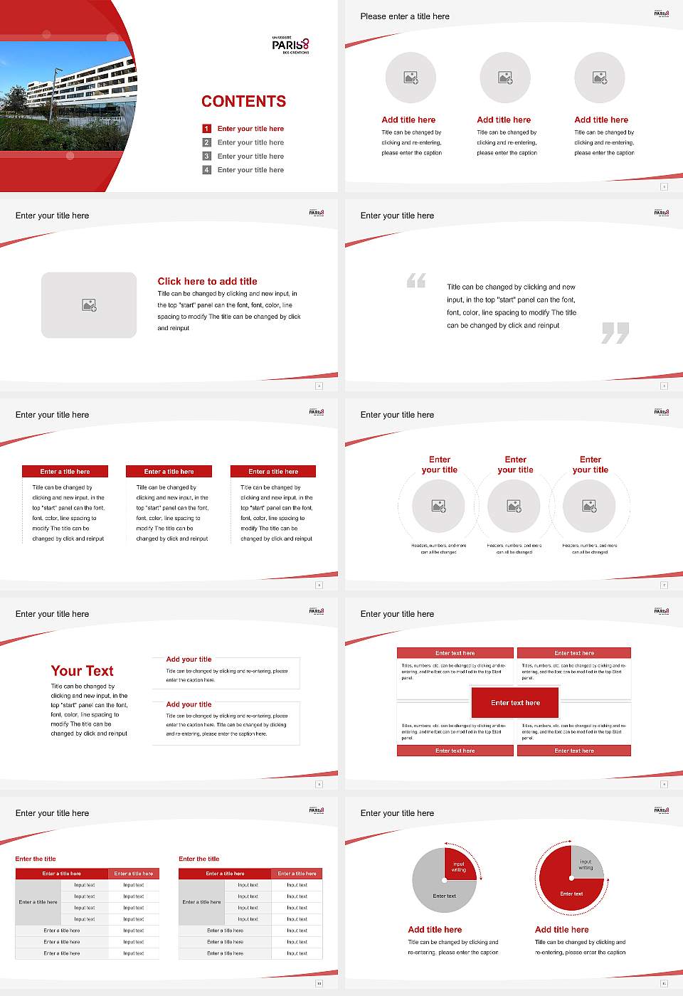 Paris 8 University Vincennes-Saint-Denis Course/Courseware Creation PPT Template16:9 ratio PPT effect preview image2