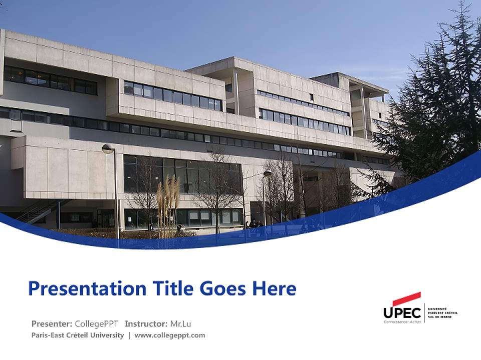 Paris-East Créteil University Course/Courseware Creation PPT Template4:3 ratio PPT effect preview image5
