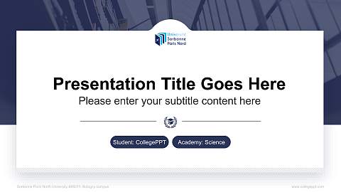 Sorbonne Paris North University – Bobigny campus National Scholarship Defense PPT Template