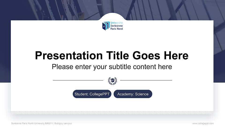 Sorbonne Paris North University – Bobigny campus National Scholarship Defense PPT Template16:9 ratio PPT effect preview image