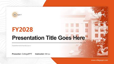 Claude Bernard University Lyon 1 Academic Presentation/Research Findings Report PPT Template