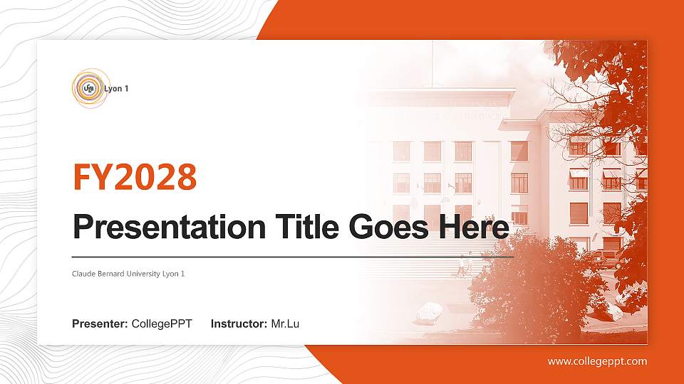 Claude Bernard University Lyon 1 Academic Presentation/Research Findings Report PPT Template16:9 ratio PPT effect preview image