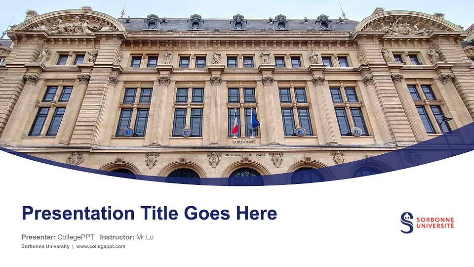 Sorbonne University Course/Courseware Creation PPT Template16:9 ratio PPT effect preview image