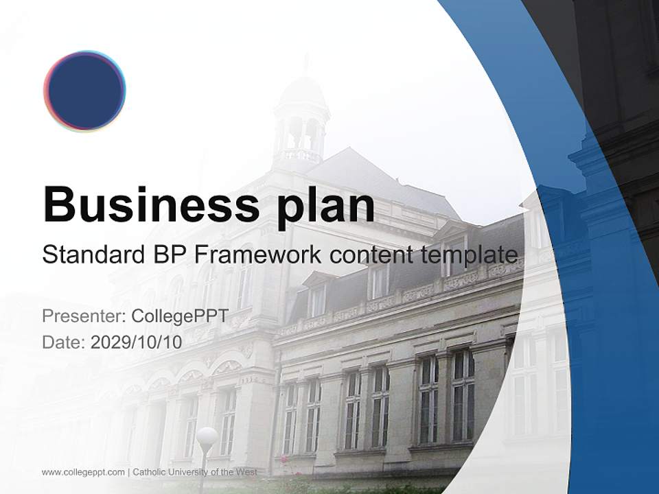 Catholic University of the West Competition/Entrepreneurship Contest PPT Template4:3 ratio PPT effect preview image9