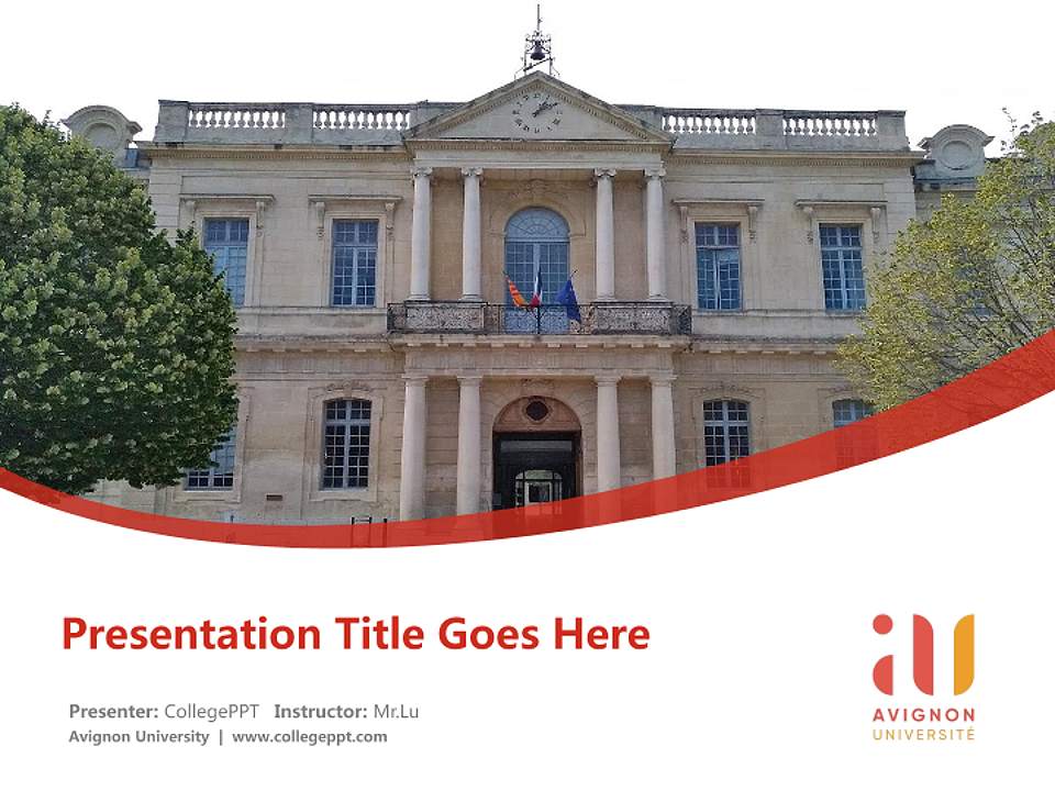 Avignon University Course/Courseware Creation PPT Template4:3 ratio PPT effect preview image5