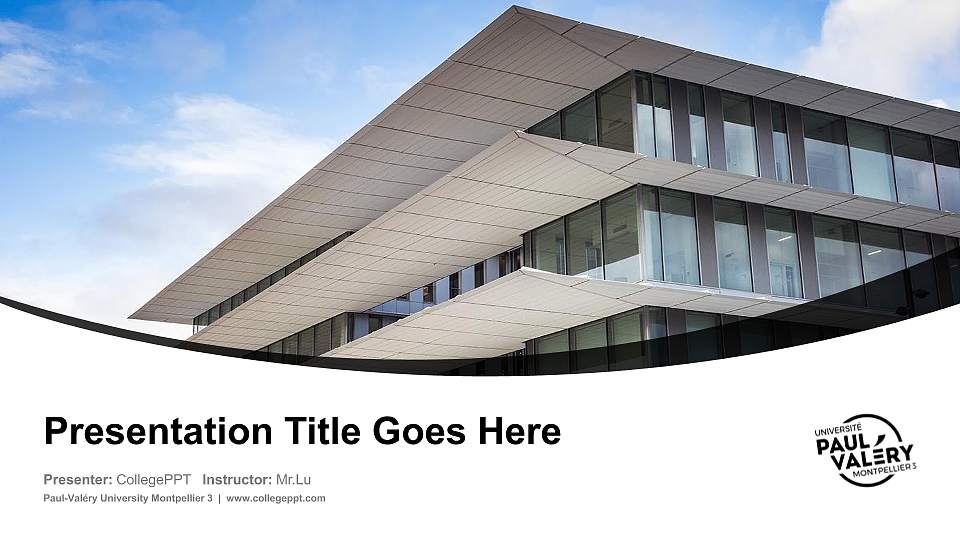 Paul-Valéry University Montpellier 3 Course/Courseware Creation PPT Template16:9 ratio PPT effect preview image
