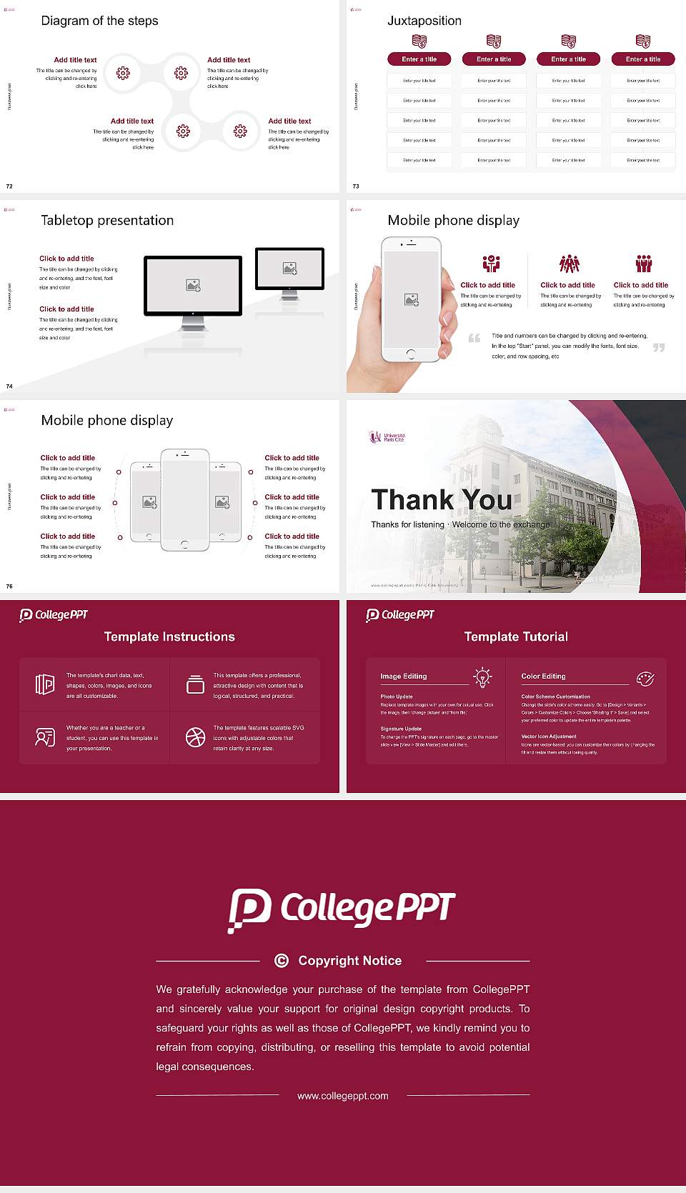 Paris Cité University Competition/Entrepreneurship Contest PPT Template16:9 ratio PPT effect preview image9