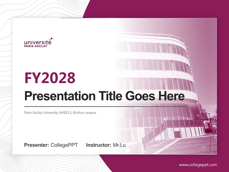 Paris-Saclay University – Bicêtre campus Academic Presentation/Research Findings Report PPT Template4:3 ratio PPT effect preview image5