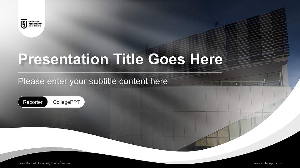 Jean Monnet University Saint-Étienne Lecture Sharing and Networking Event PPT Template16:9 ratio PPT effect preview image