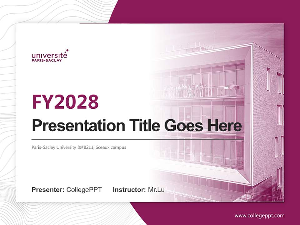 Paris-Saclay University – Sceaux campus Academic Presentation/Research Findings Report PPT Template4:3 ratio PPT effect preview image5