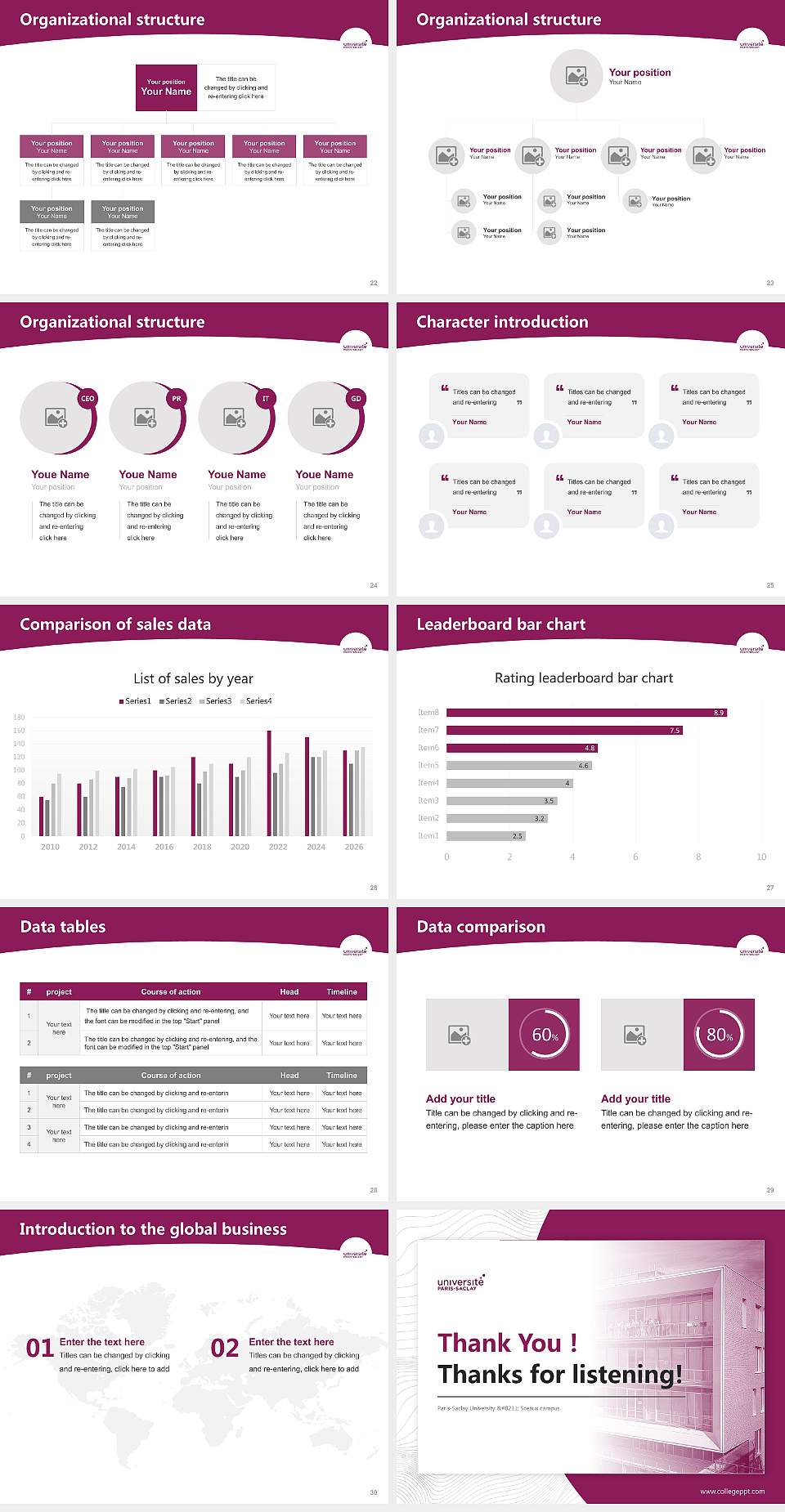 Paris-Saclay University – Sceaux campus Academic Presentation/Research Findings Report PPT Template4:3 ratio PPT effect preview image4