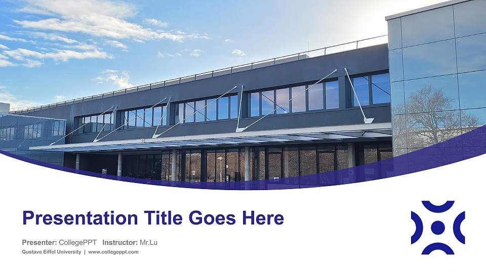 Gustave Eiffel University Course/Courseware Creation PPT Template16:9 ratio PPT effect preview image