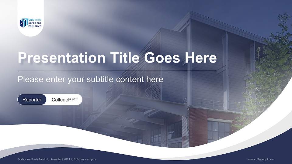 Sorbonne Paris North University – Bobigny campus Lecture Sharing and Networking Event PPT Template16:9 ratio PPT effect preview image