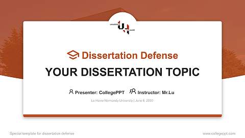 Le Havre Normandy University Graduation Thesis Defense PPT Template
