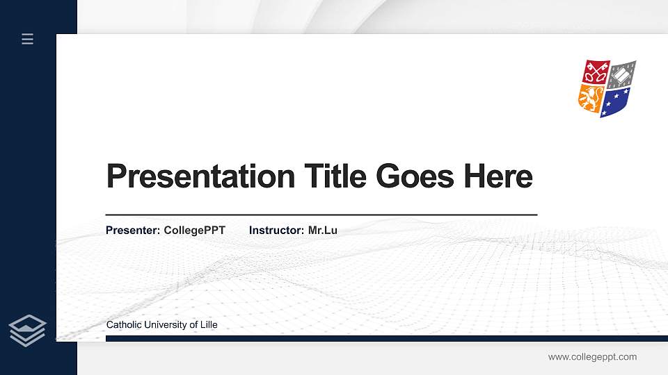 Catholic University of Lille Thesis Proposal/Graduation Defense PPT Template16:9 ratio PPT effect preview image