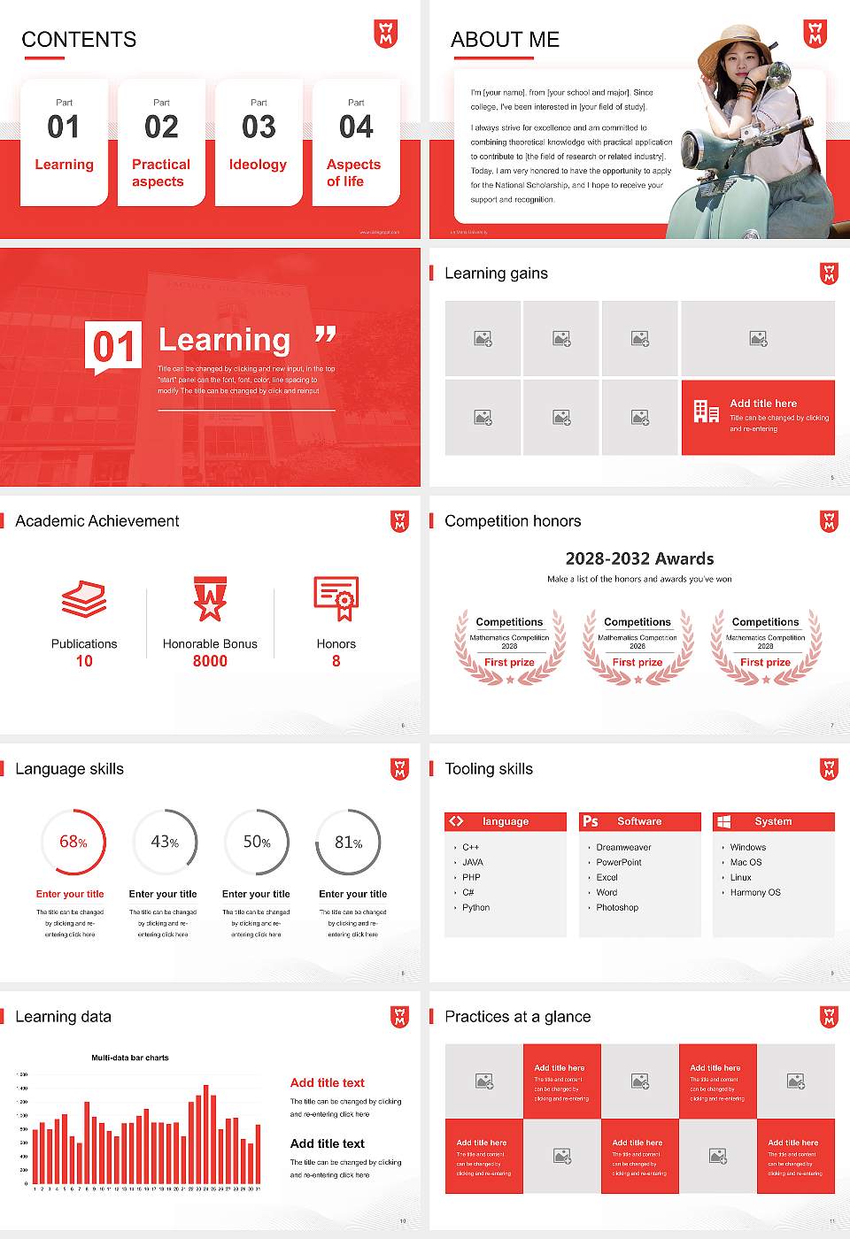 Le Mans University National Scholarship Defense PPT Template16:9 ratio PPT effect preview image2