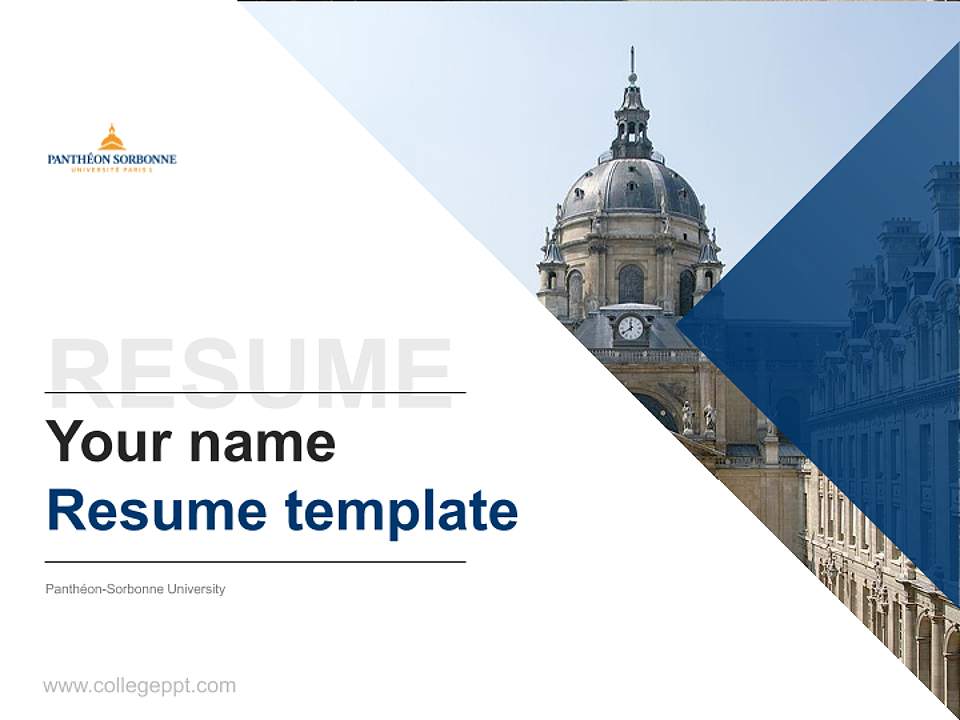 Panthéon-Sorbonne University Resume PPT Template4:3 ratio PPT effect preview image5