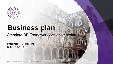 Catholic University of Paris Competition/Entrepreneurship Contest PPT Template
