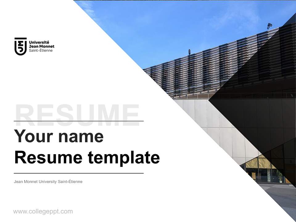 Jean Monnet University Saint-Étienne Resume PPT Template4:3 ratio PPT effect preview image5