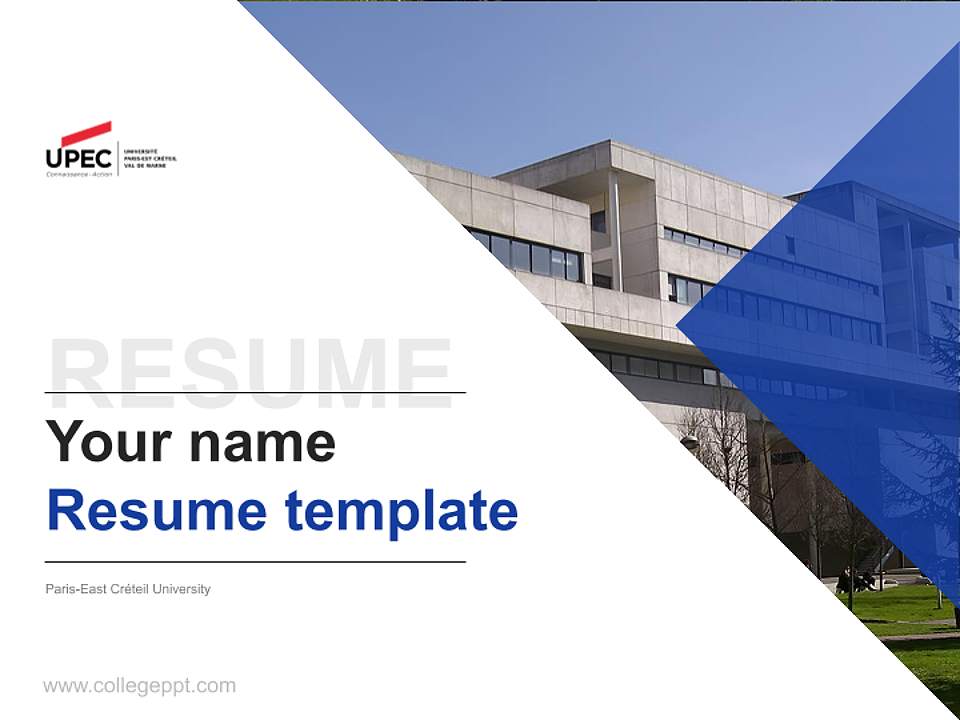 Paris-East Créteil University Resume PPT Template4:3 ratio PPT effect preview image5