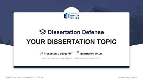 Sorbonne Paris North University – Bobigny campus Graduation Thesis Defense PPT Template