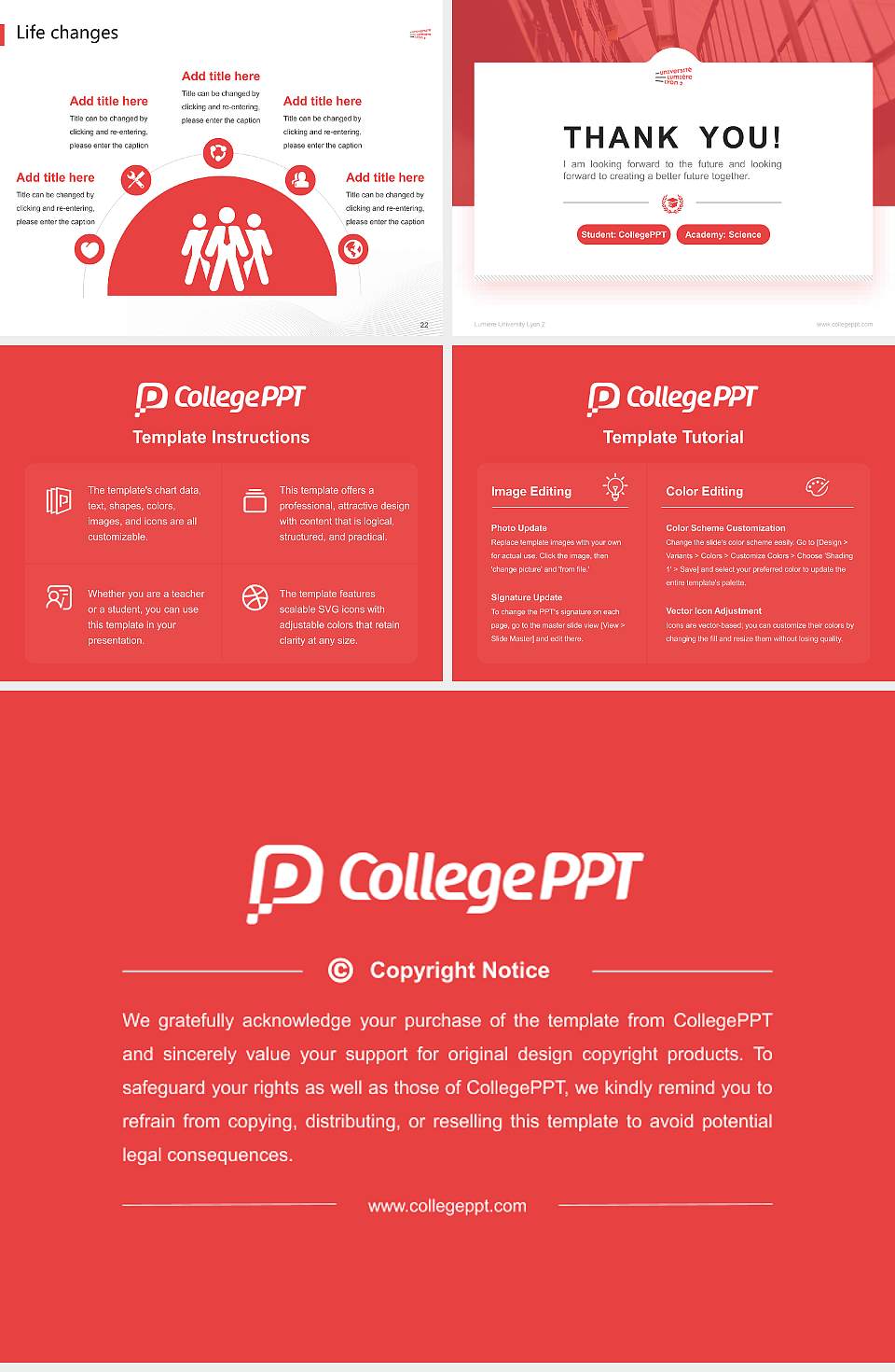 Lumière University Lyon 2 National Scholarship Defense PPT Template4:3 ratio PPT effect preview image4