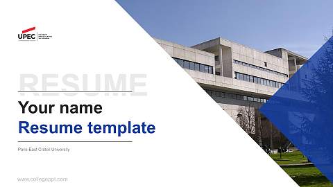 Paris-East Créteil University Resume PPT Template