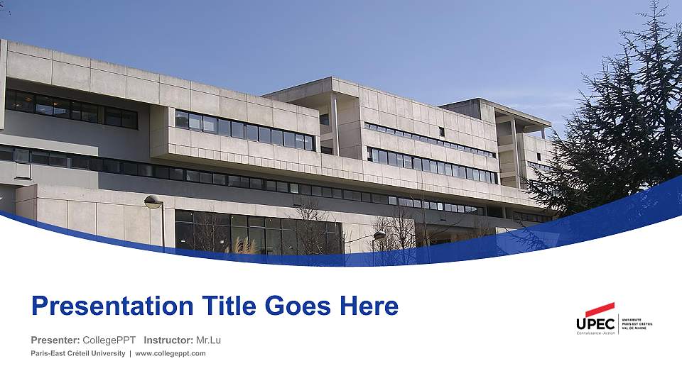 Paris-East Créteil University Course/Courseware Creation PPT Template16:9 ratio PPT effect preview image