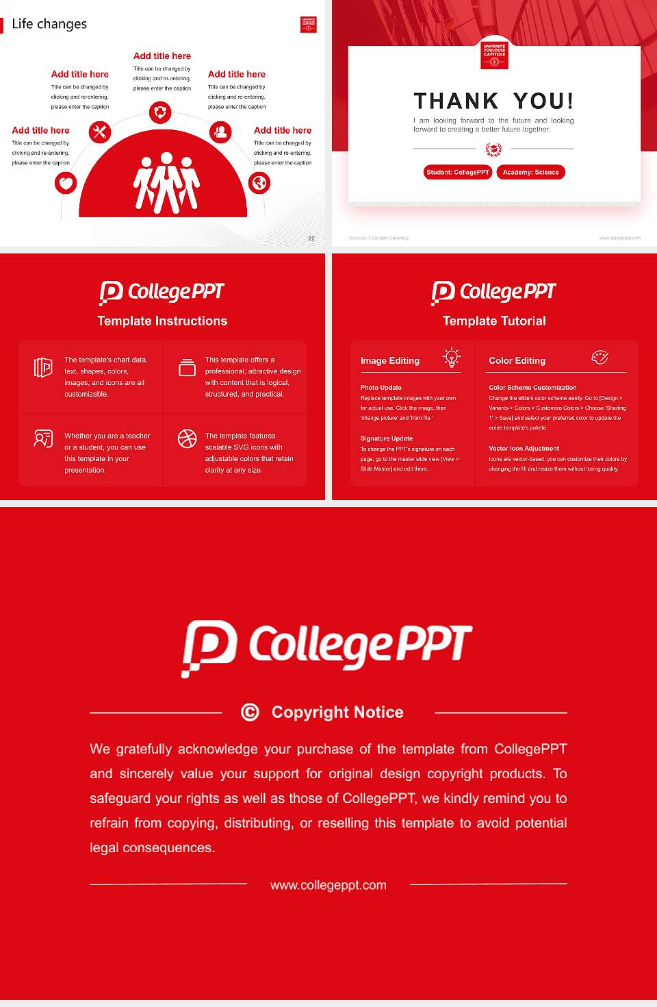 Toulouse 1 Capitole University National Scholarship Defense PPT Template4:3 ratio PPT effect preview image4