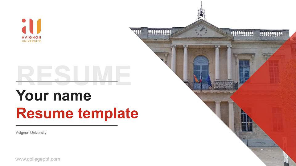 Avignon University Resume PPT Template16:9 ratio PPT effect preview image
