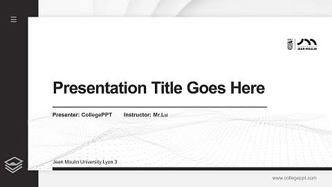 Jean Moulin University Lyon 3 Thesis Proposal/Graduation Defense PPT Template