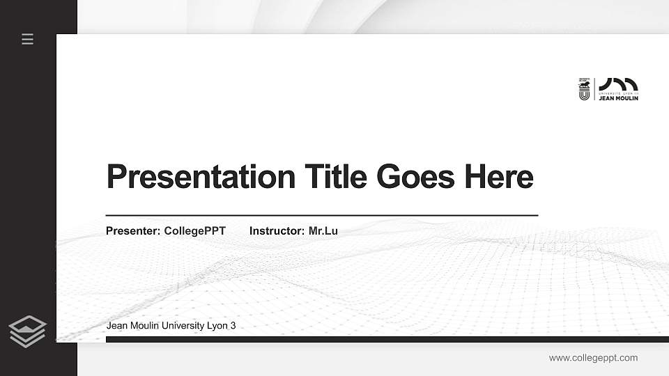 Jean Moulin University Lyon 3 Thesis Proposal/Graduation Defense PPT Template16:9 ratio PPT effect preview image