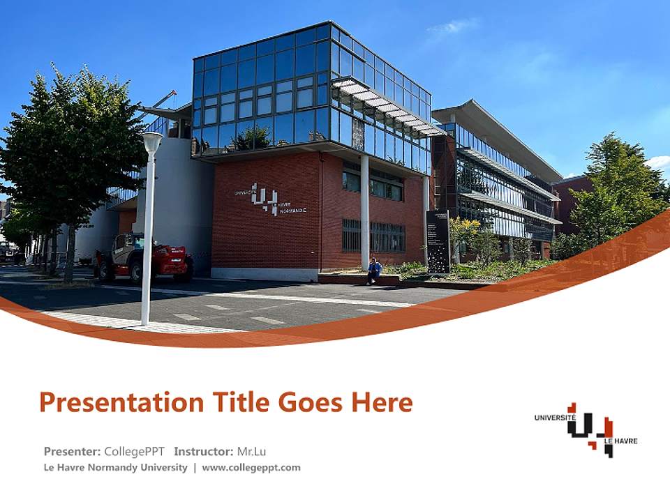 Le Havre Normandy University Course/Courseware Creation PPT Template4:3 ratio PPT effect preview image5
