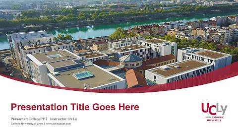 Catholic University of Lyon Course/Courseware Creation PPT Template